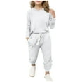 thumbnail image 2 of MKOSPLRT Lounge Sets for Kid Girls Solid Sweatsuits 2 Piece Long Sleeve Shirts Wasit Jogger Pants Comfy Tracksuits 5-13 Years, 2 of 5