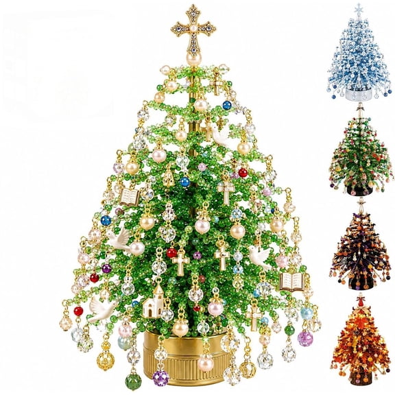 Twinkle Kit Christmas Tree, Beaded Lighted Tabletop DIY
