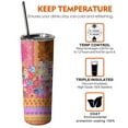 thumbnail image 6 of 20oz Pioneer Flower Skinny Tumblers Stainless Steel Tumbler with Lid and Straw,Vacuum Insulated Double Wall Travel Tumbler Cups with Cleaning Brush for Coffee,Tea, 6 of 6