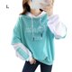 thumbnail image 3 of Minnieouse Sudadera con capucha de manga larga para mujer Suéter con capucha suelta delgada Prendas para la parte del cuerpo Azul L, 3 of 6
