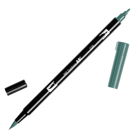 Marcador Doble Tombow Gris Verde con Punta de Brocha multicolor
