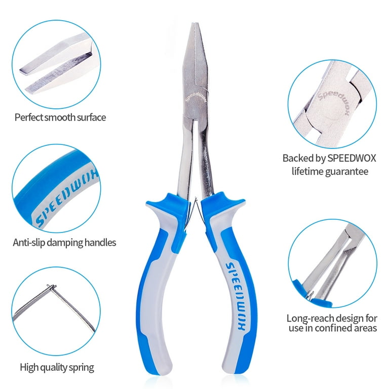 6 Inch Extra Long Needle Nose Pliers Set for Wire Wrapping, 4 Pack