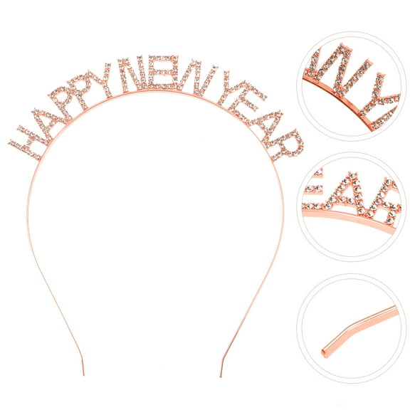 LOLIPPYY Happy New Year Party Hairband for Women, Zinc Alloy Headpiece, Festive Hair Accessory, 1 Pack