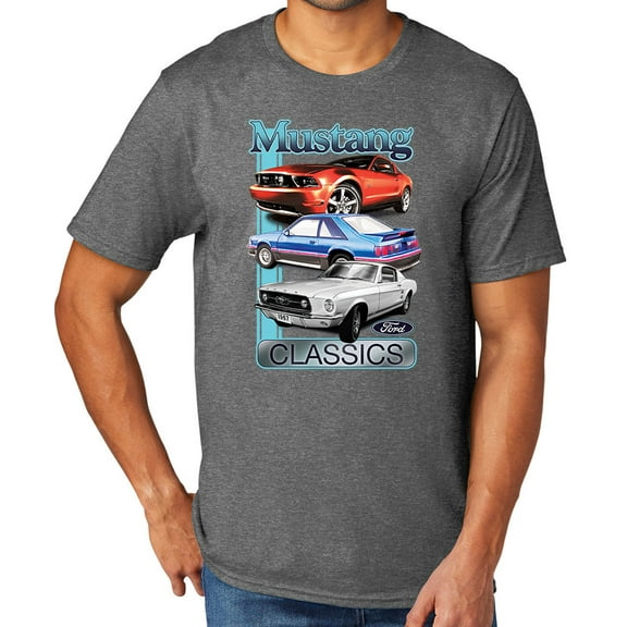 Ford Mustang Classics Men's TriBlend Tee Shirt, 4XL Graphite Heather