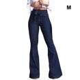 thumbnail image 3 of Jumpingount Pantalones vaqueros de pierna ancha para mujer, pantalones acampanados de cintura alta, pantalones vaqueros informales de realce de Prendas para la parte inferior del cuerpo Azul METRO, 3 of 6