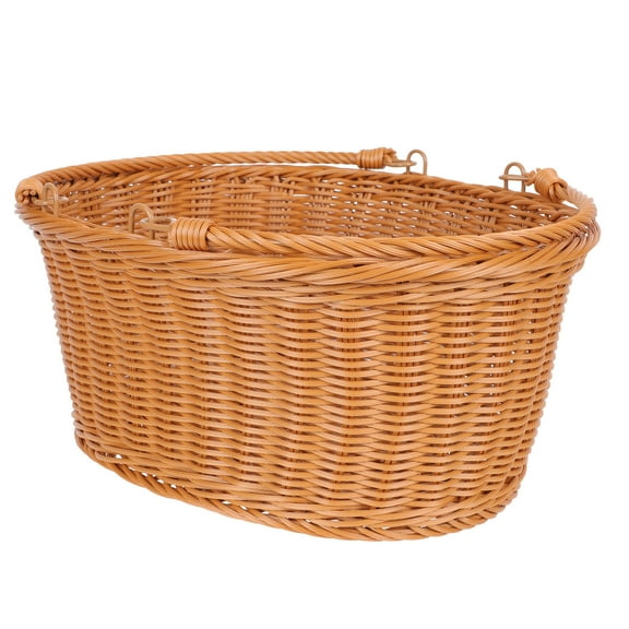 HEMOTON Brown Woven Basket for Storage Made of Plastic Simple Elegant and Exquisite 1PC