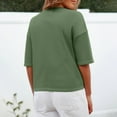 thumbnail image 4 of TODOZO Button Down Shirts for Women Womens Shirts Summer Blouses for Women 2025 Womens Half Sleeve Cardigan Shirt Cropped Button Down Tops Oversized Lightweight Ribbed Knit Top Green Xl, 4 of 7