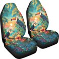 thumbnail image 3 of XYZCANDO Waterproof Front Car Seat Covers Truck Vehicle SUV, Breathable Comfy Car Front Seat Cover Set 2 Pack Breathable Cloth Tropical Toucan & Floral Sunset Print, 3 of 10