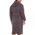 thumbnail image 5 of Notus Hooded Bathrobe for Men Soft Spa Nightgowns 100% Cotton Terry robes for Women - Towel Bathrobe Unisex Terry Cloth Bathrobe, Soft Shower Spa Robe Charcoal L, 5 of 6