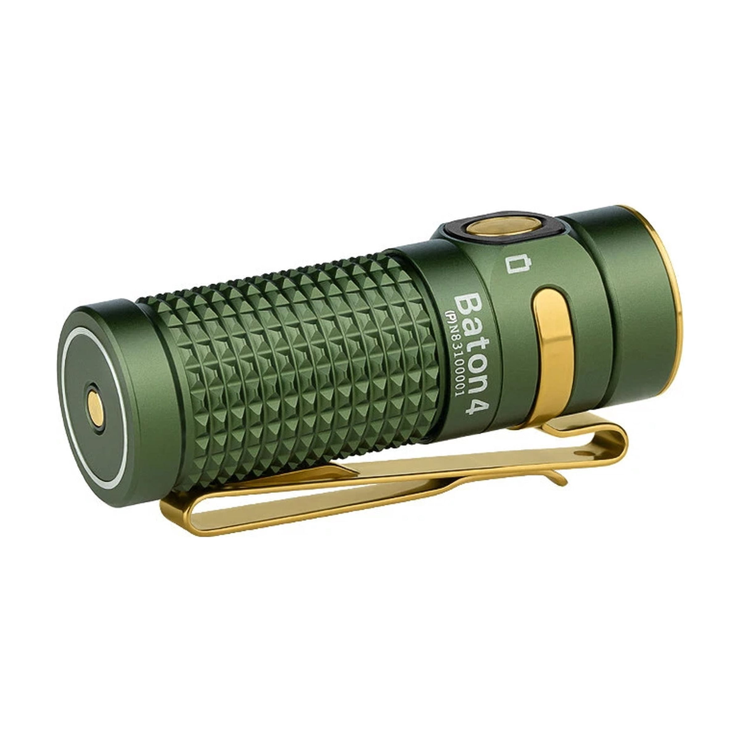Olight Baton 4 OD Green Premium Rechargeable Flashlight + Charging Case, 1300 L