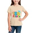 thumbnail image 5 of ATOGUTA Girls Short Sleeve Shirts Short Sleeve T Shirts Casual Crewneck Fashion Tees Kids Summer Tops Beige, Size 2T-14, 5 of 5