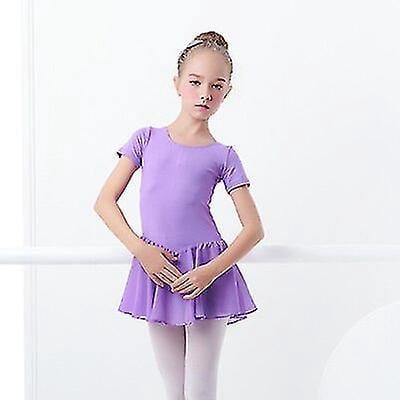 Vestido de Ballet Leotardos de gimnasia para niñas y niños, Ropa de baile de Ballet de manga corta, faldas de gasa, leotardos de baile con lazo para niños