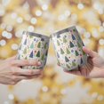 thumbnail image 2 of 12oz Stemless Wine Tumblers Multicolor Christmas Tree and Ornament Pattern Vacuum Insulated Stainless Steel Travel Tumbler Cups Mug with Lid and Straw for Champaign,Cocktail,Beer with Cleaning Brush, 2 of 5