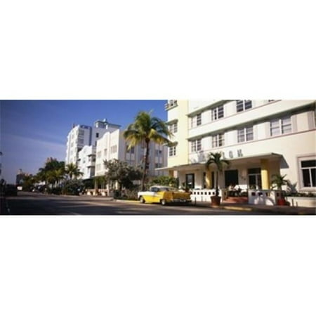 Car parked in front of a hotel Miami Florida USA Poster Print by - 36 x 12