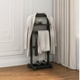 thumbnail image 2 of Garment Rack Portable Clothes Stand With Shoe Rack Top Tray Organizer Hook Shoe Rack Suit Coat Rack Hanger Stand For Bedroom, 2 of 9