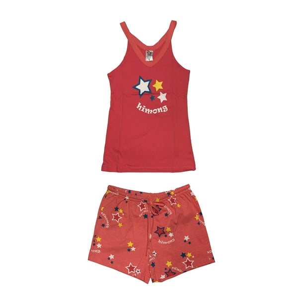 Pijama para Mujer Set de Camiseta Coral y Short Coral Tatys Fashion 8816