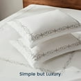 thumbnail image 3 of Sleep Zone Queen Comforter Set, Luxury Hotel Collection Comforter, 3 Pieces Fluffy Lightweight Down Alternative Duvet Insert with Embroidered Stripes (Elegant Scroll, King), 3 of 5
