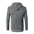 thumbnail image 4 of IYTR Men's Winter Warm Thickening Knitted Zipper Cardigan Sweaters Outwear Hooded Coat with Pockets Dark Gray L, 4 of 6
