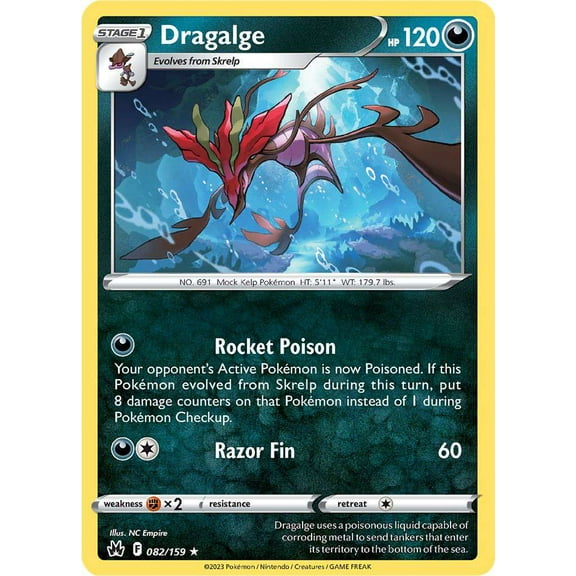Pokemon Crown Zenith Rare Dragalge #82