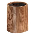 thumbnail image 3 of BRIGHTFUFU Bote de basura grande redondo, contenedor de basura de grano de madera de simulación, contenedor de residuos para cocina y sala de estar, 3 of 7