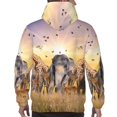 thumbnail image 7 of Kdxio Wildlife Protection Print Mens Casual Hooded Collar Drawstring Hoodies Pullover Sweatshirts Casual Long Sleeve Shirts-4X-Large, 7 of 7