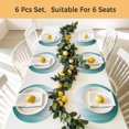thumbnail image 5 of Teal Green Ombre Round 13 Inch Placemats Set of 4, Contemporary Gradient Abstract Art HeatResistant Non Slip Place Mats for Dining Table, Wipeable Braided Kitchen Table Mats for Housewarming, 5 of 9