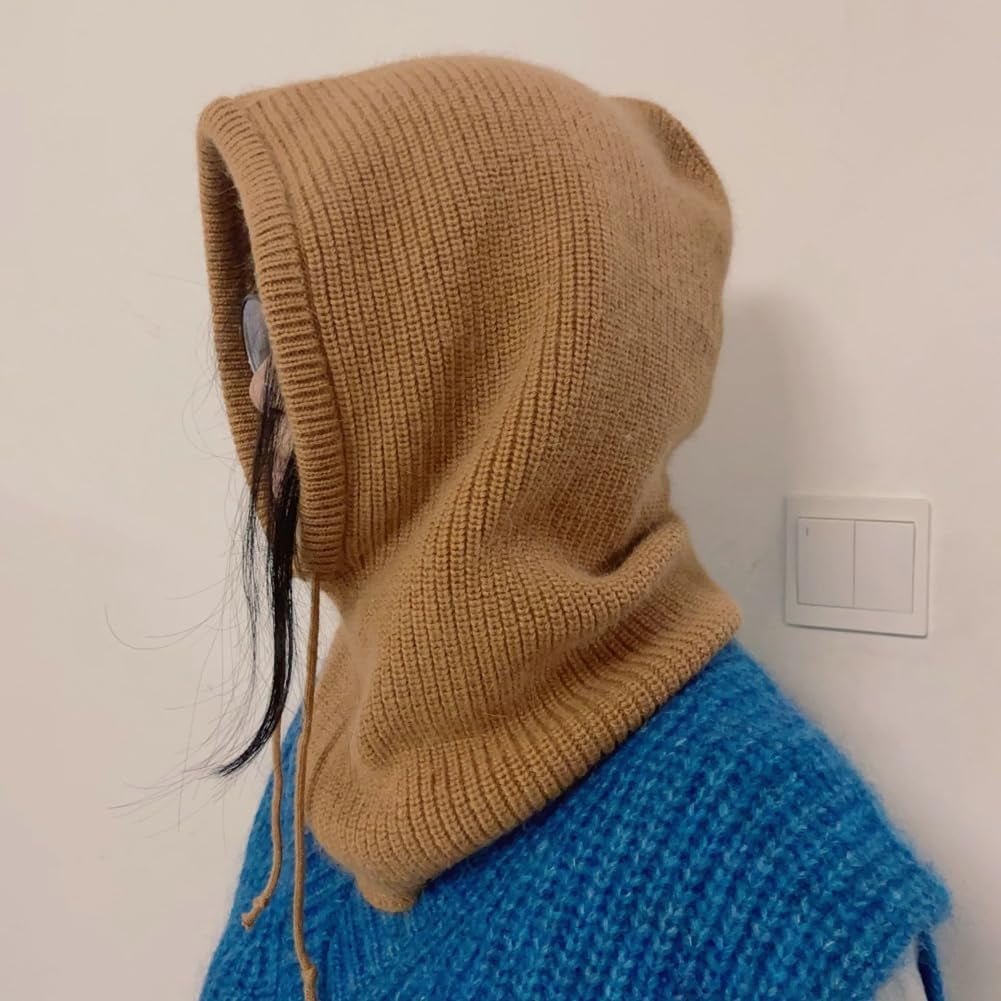CoCoMangos Pull on Beanie Hats for Women Men with Scarf Womens Balaclava Trendy Winter Hats Cold-Proof Bonnet Knit Beanies for Guys