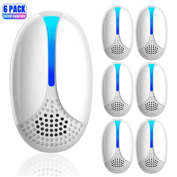Ultrasonic Repeler & Insect Indoor Repeler,Ultrasonic and Repelent for Roach,Rodent,Mouse,Bugs,Mosquito,Mice,Spider,Ant,6 Packs