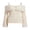 White, variant on Women's Cold Shoulder Sweaters Long Sleeve Contrast Lace Knit Pullovers Bow Front Jumper Tops