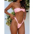 thumbnail image 3 of Biezeib Women Bikini Set, Flower Print Tube Top with Low Waist Briefs Bathing Suit 2-piece Swimsuit, 3 of 6