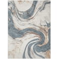 thumbnail image 2 of Nourison Astra Machine Washable 5'3" x 7' Ivory Blue Modern Indoor Rug, 2 of 9