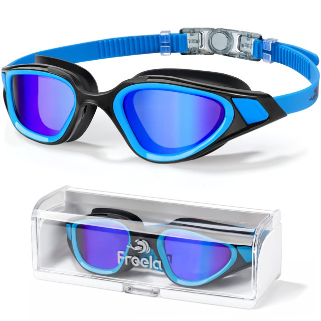 Gafas de natación Freela, lentes azules polarizadas, antivaho, protección UV