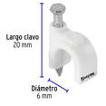 thumbnail image 2 of Bolsa Con 500 Grapas  Bloosom  Blancas GCU-6BG De 6 Mm Para Cable Redondo, 2 of 4