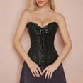 thumbnail image 2 of Women's Lace Overbust Corset Top Push Up Bustier Bodysuit Shapewear with Adjustable Straps Back Lace Up Closure, 2 of 9