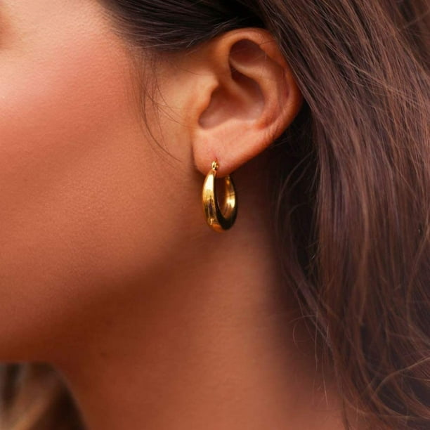 Gold hoop earrings for teenage girl store