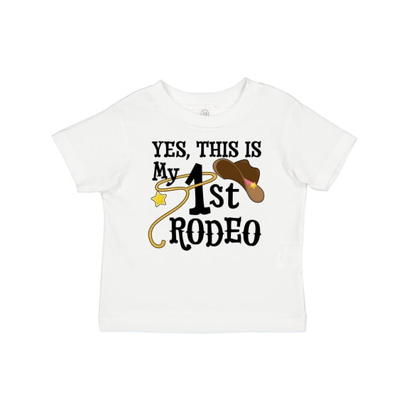 Inktastic Yes, This is My 1st Rodeo Cowboy Hat with Pink Band, Lasso Girls Baby T-Shirt
