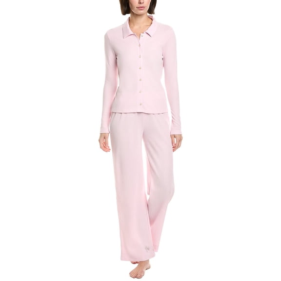 Honeydew womens 2pc Coffee Club Long Set, m, Pink