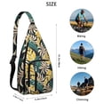 thumbnail image 2 of Jungle Floral Sling Backpack - Exotic Monstera & Flowers Design Crossbody Bag, Fashionable Pack, 2 of 4