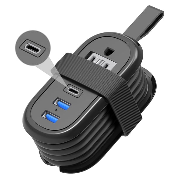 Regleta de alimentación de viaje BEVA TP-BV3U2S-PD, 2 salidas y 3 puertos USB