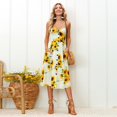 thumbnail image 4 of AMERTEER Robes à Imprimé Floral pour Femmes Été Aguichant Col en V Robe Longue Élégante Décontractée Sans Manches Dos Nu Robe de Soirée, 4 of 4