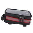 thumbnail image 2 of Bolsa de bicicleta con pantalla táctil, bolsa de almacenamiento de tubo frontal con marco de bicicleta MTB para teléfono de 6,3x3,2 pulgadas, color rojo, 2 of 14