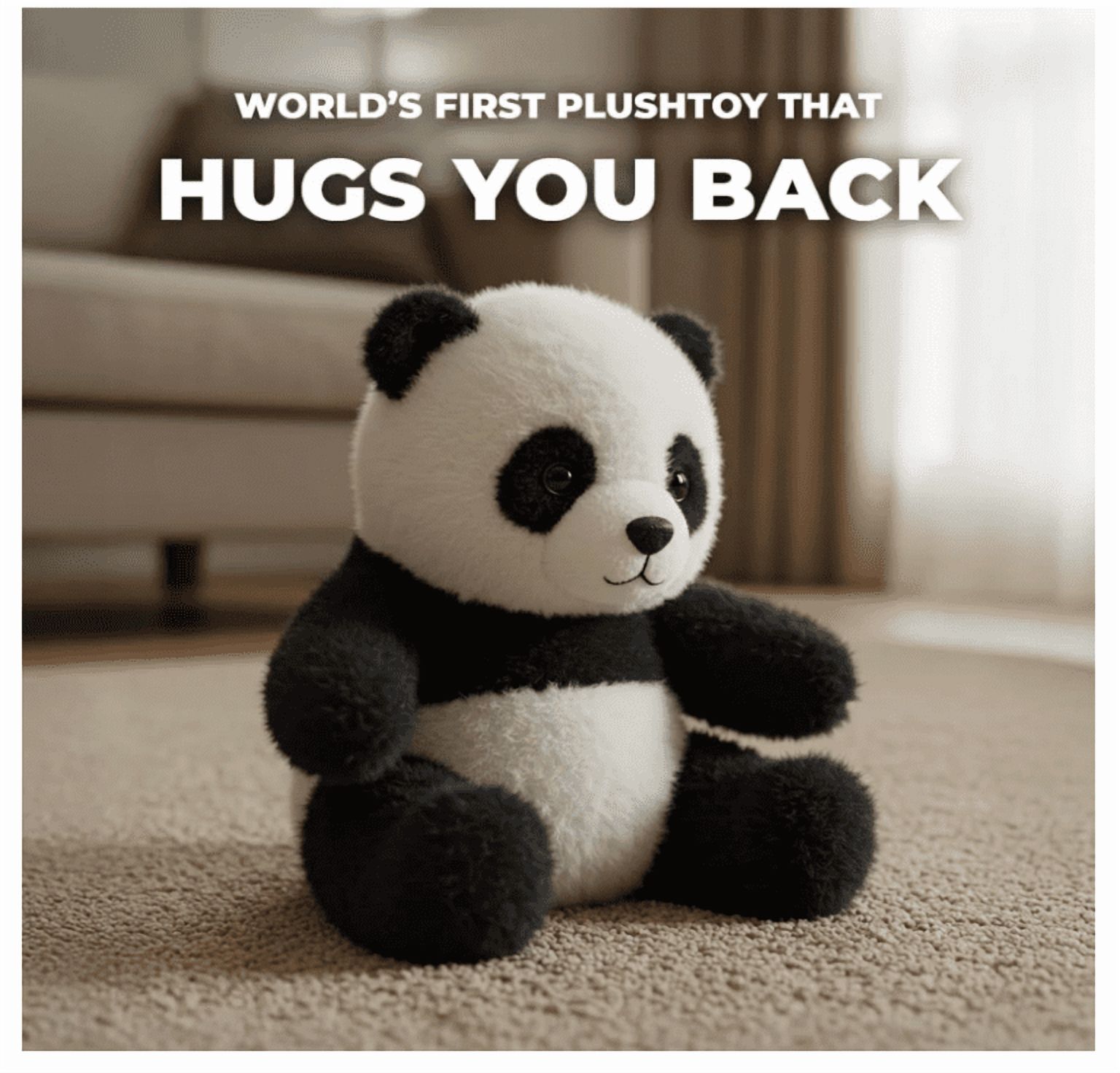 Pandy The Panda 2.0 Plush Toy - Hugmotion Engine Smart Hugging Tech, Weighted Comfort for Anxiety Relief & Sleep, Ultra-Soft Plush Material - 1Pc(Pandy, 9.84")
