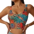 thumbnail image 1 of Balery Mandala Colorful Sujetadores deportivos con espalda cruzada para mujer, acolchados, sin costuras, de alto impacto, ideales para yoga, gimnasio, entrenamiento y fitness.-X-Large, 1 of 8
