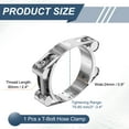 thumbnail image 2 of Uxcell Collier de Serrage en T 60-70mm (2.4 - 2.8 Pouces) Acier Inoxydable 304 Double Tête Réglable pour Radiateur d'Admission pour Automobile Plomberie Intercooler Industriel Tuyaux, 2 of 6