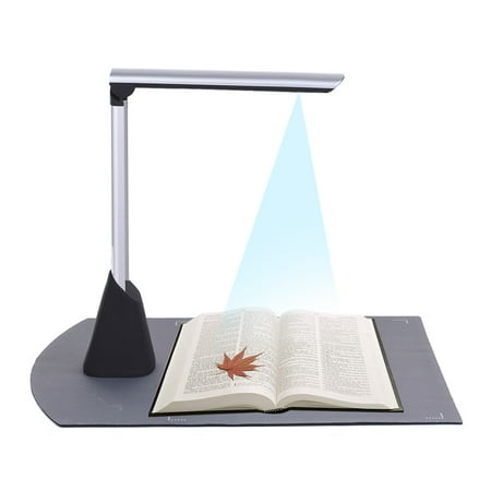 Picture Scanner High Speed Portable High Speed USB Book Image Document Camera Scanner 10 Mega-pixel HD High-Definition Max. A4 Scanning Size with OCR Function LED Light for Classroom Office Library Bank ()