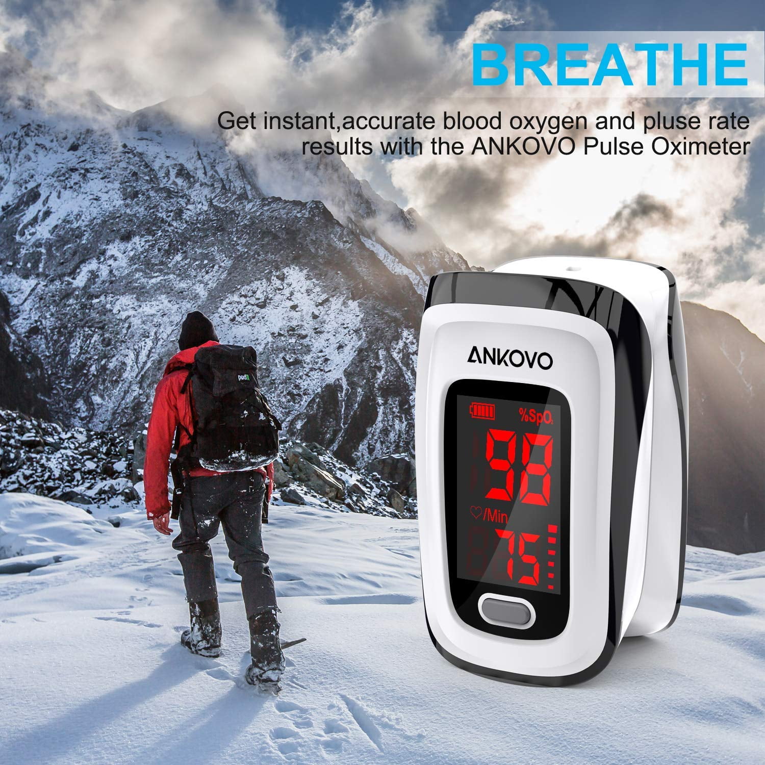 ANKOVO Pulse Oximeter Fingertip Blood Oxygen Ubuy Kuwait