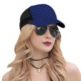 thumbnail image 5 of Lsque Navy Blue Printed Trucker Hat - Baseball Cap for Men Women - Breathable Mesh Side, Adjustable Fit - for Casual Wear, 5 of 7