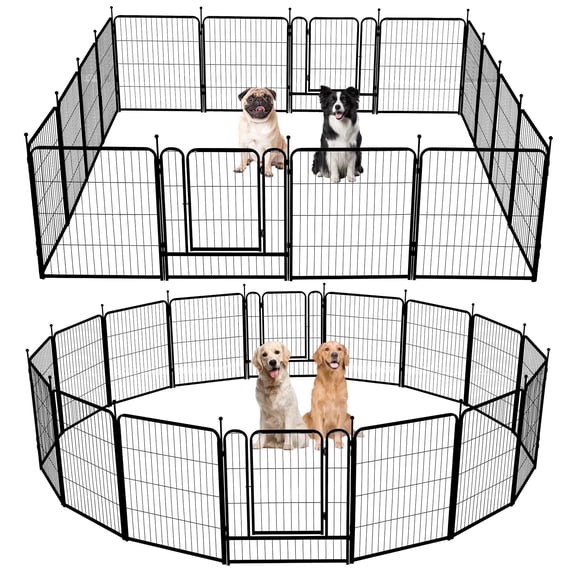 Naipo Dog Playpen Outdoor, 16 Panel 40" Heavy Duty Dog Fence, Pet Pen for Large/Medium/Small Dogs, Exercise Puppy/Cat/Rabbit/Small Animals, Portable RV/Camping/Garden Metal Fence
