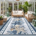 thumbnail image 2 of Area Rugs 2.7'x5', Navy Blue Starfish Coastal Carpet Runner Indoor Outdoor Rugs Home Decor Aesthetic, Ocean Beach Coral Nautical Non Slip Mats Washable Accent Rug for Living Room Bedroom, 2 of 8