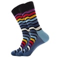 thumbnail image 5 of Funny socks for men, colorful and interesting patterns, combed cotton, office socks, cool mid-calf, unique and eye-catching patterns (5 pairs)B, 5 of 5